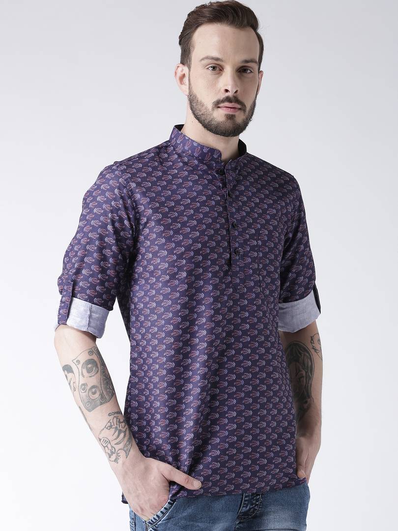 Multicoloured Cotton Blend Printed Kurtas